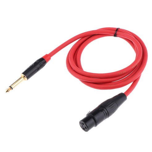 6.35mm 모노 잭 플러그 남성 3Pin XLR 여성 플러그 오디오 케이블 1.5 미터/5ft, 블랙 실버, {"사이즈":"150cm"}, {"수건소재":"설명"}