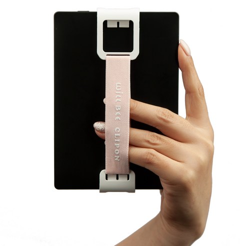 윌비 클립온 베이식 듀얼 (15 - 15.5cm 용) 핸드폰 이북리더기 핸드 스트랩, 1개, 핑크