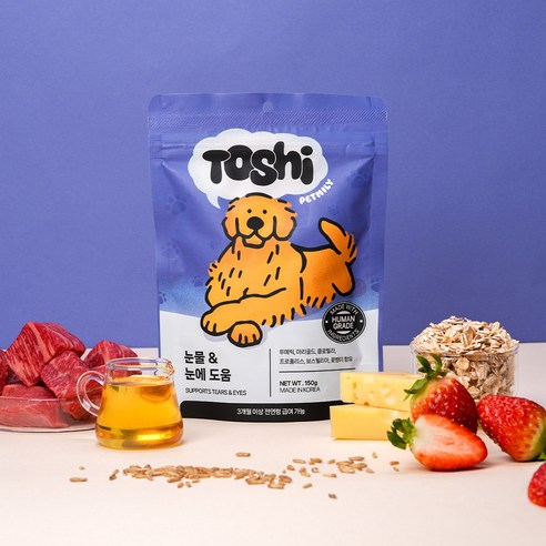 토쉬 펫밀리 강아지 영양제 트릿 눈물케어 150g, 1팩, 눈물개선/눈건강, 60정