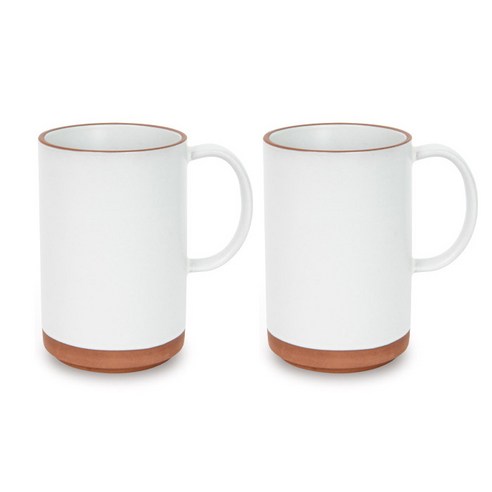 아리아 차곡 차곡 머그컵 380ml, 2개, 크림화이트