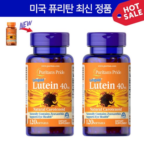 Puritan's Pride 퓨리탄 루테인 40mg 지아잔틴 120캡슐 2팩, 단품, 2개, 120정