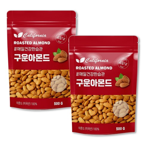 더팜스 매일건강한습관 22년 햇 구운 아몬드 500g+500g, 500g, 2개