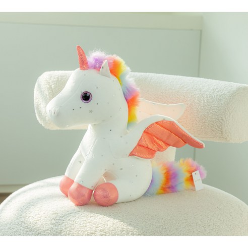 네이처타임즈 유니콘 봉제인형, 28cm, 화이트, 1개