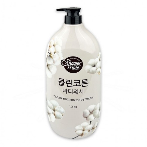 샤워메이트 내추럴 클린코튼 바디워시 1.2kg – 딥 클렌징, 1개 
바디