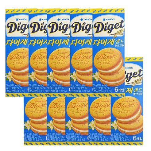 오리온 다이제샌드 70g x 10, 1세트