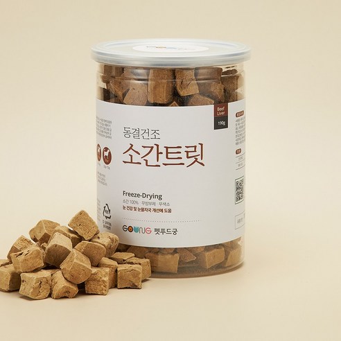 펫푸드궁 동결건조 소간 트릿 190g 강아지 고양이 간식, 1개