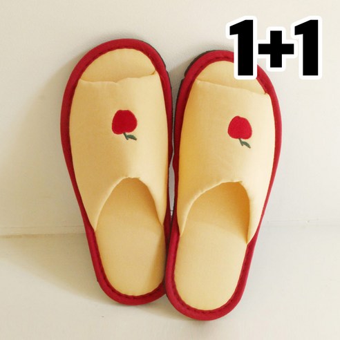 Free 사이즈 층간소음 완화 자수 슬리퍼 1+1, 어폴로지, 2개