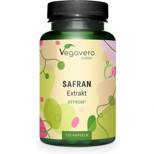 샤프란 캡슐 30mg Affron 추출물 3:1 3.5% & Crocin 비건 무첨가물 독일 생산 by Vegavero 120캡슐, 1개, 120정