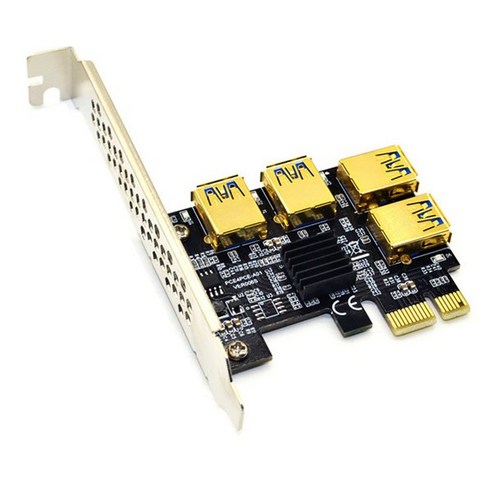 Huante PCI-E 1 ~ 4 확장 카드 PCI-E 1X ~ PCI-E 16X 4 포트 USB3.0 BTC 마이닝용 그래픽 어댑터 확장 카드, 그림이 보여주듯이