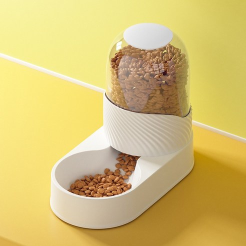 고양이 물 디스펜서 애완 동물 자동 피더 개 물 디스펜서 고양이 그릇 개 그릇 느린 음식 그릇 애완 동물 용품, 개와 고양이를위한 일반 목적 (별도의 상자에 포장), [업그레이드 된 펄 화이트] 피더 3.5L