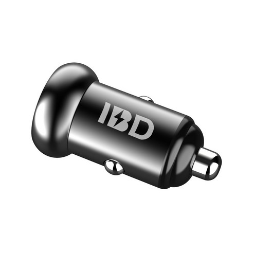 IBD36W 미니 금속 듀얼 USB 차량용 충전기 QC3.0 빠른 차량용 충전기 차량용 담배 라이터 공급, 검은 색
