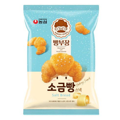 농심 빵부장 소금빵 스낵55g 8봉-과자 간식, 55g