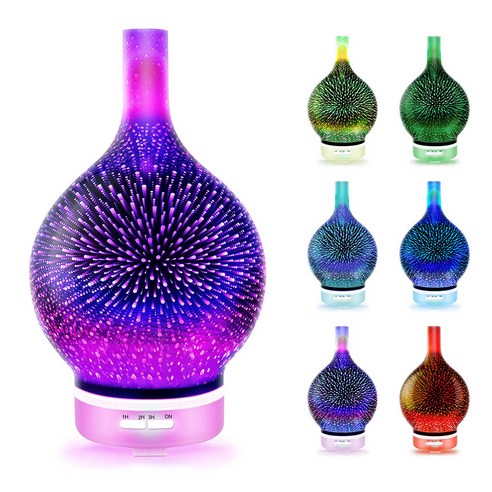 BESTOPE 3D 불꽃 놀이 에센셜 오일 디퓨저 led 아로마 테라피 초음파 가습기, 748