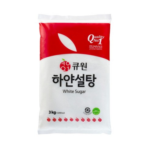 큐원 하얀 설탕, 3개, 3kg