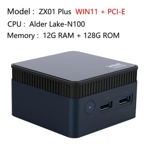 미니pc ZX01 플러스 미니 PC 포켓 Win10 리눅스 12G RAM IT USB30 BT42 듀얼 와이파이 24G + HD * 2 RJ45, 01 12G 128G PCI-E_04 AU, 01 12G 128G PCI-E