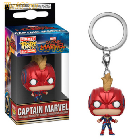 어벤져스 4Funko POP 캡틴 아메리카 그린 자이언츠 아이언맨 스파이더맨 14종 캐릭터 피규어 열쇠고리 키링 자동차 키홀더, {"사이즈":"5cm"}, 캡틴 마블B