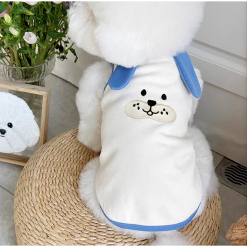 캐시독 반려동물 강아지 고양이 돼지캐릭터 티셔츠, 화이트, 2XL, 1개