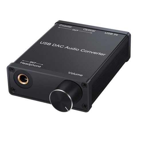 Xzante 헤드폰 증폭기가있는 USB DAC 오디오 변환기 어댑터 동축 S/PDIF 디지털-아날로그 6.35mm 사운드 카드, 검은 색