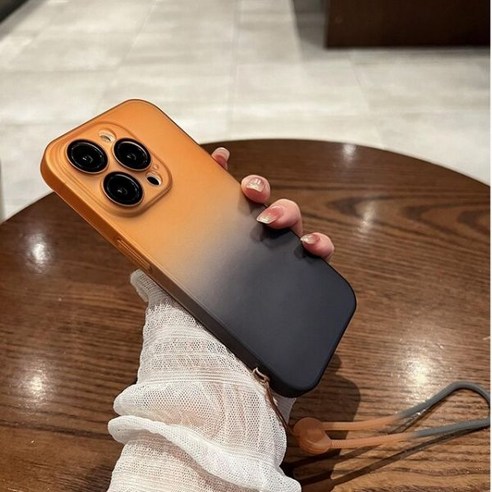 아이폰 14 프로 맥스 케이스 스트랩 렌즈 보호 그라데이션 하드 슬림 13 12 플러스 끈 커버