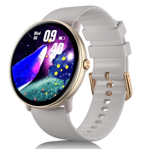 블루투스 통화 스마트워치 Y6 AMOLED AOD기능, 골드, 36mm, GPS + 블루투스