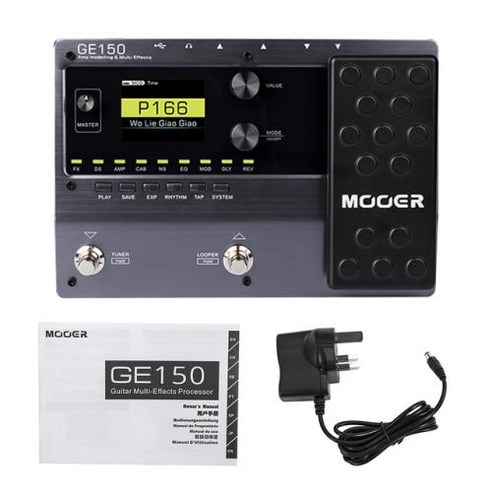 MOOER GE150 디지털 튜브 앰프 모델링 멀티 이펙트 프로세서 기타 이펙트 페달 루퍼 악기 기타 부품, 3) EU Plug, 1개