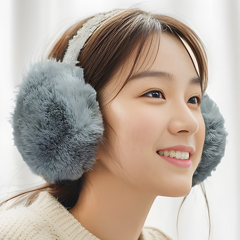 더간다 여성 귀마개 똑딱이 겨울 퍼 마카롱 털귀마개 귀도리