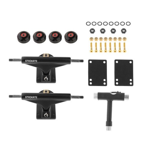 스케이트 보드 트럭 5.0 바퀴 52mm ABEC 11 베어링 라이저 패드 하드웨어 나사 볼트 도구 부품 액세서리 키트, 빨간색 베어링, 합금