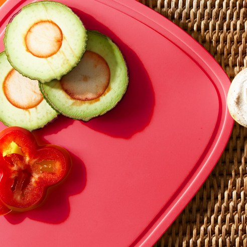 편하게 삶아쓰는 국산 frog 이유식도마 실리콘 안심도마, 레드