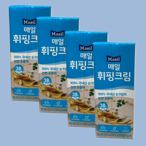 매일유업 휘핑크림 250ml 4개 동물성 크림 베이킹 재료 제빵 제과 소스, 1L, 2개 휘핑스프레이