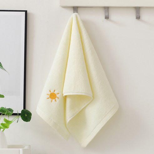 순면 수건 74*34cm 망홍 날씨 세수 수건 수 글씨 귀엽다 부드럽다 흡수 커플 수건, 50x25cm 키타월, 날씨 1