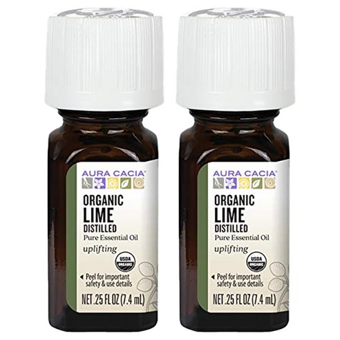 아우라카시아 퓨어 에센셜 오일 라임 디스틸드, 7.4ml, 2개