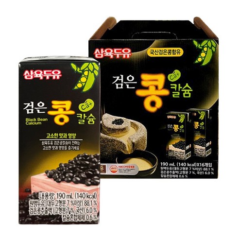 삼육두유 검은콩칼슘 190ml 16개입, 32개 가루/조미료/오일 삼육두유 검은콩칼슘 190ml 16개입, 32개 가루/조미료/오일