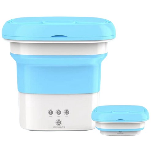AFBEST 휴대용 세탁기 초음파 오존 살균 아기 옷을위한 접는 여행 세탁기 미국 플러그 블루, 파란색