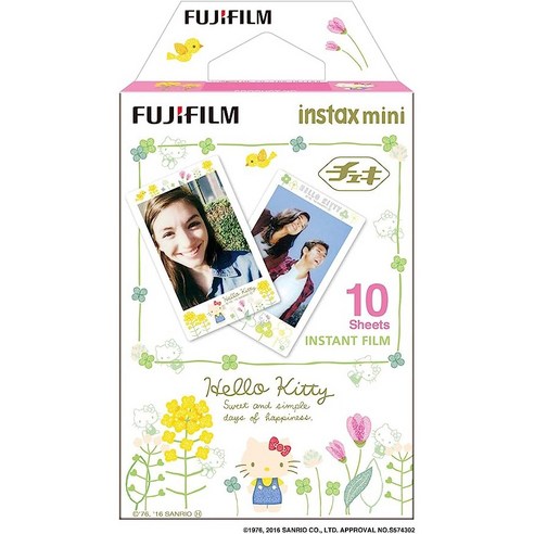 FUJIFILM 즉석카메라 체키용 필름 10매입 도안 키티 INSTAX MINI KITTY3 WW 1, 10개