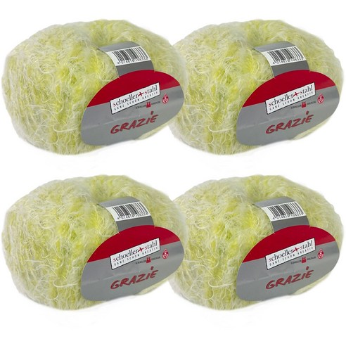 독일 쉘러 그레이지 아크릴사 나일론 실 혼방 뜨개실 4P, 200g, 05.그린옐로우