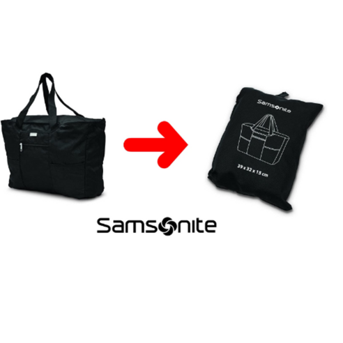 Samsonite 샘소나이트 접이식 토트백 폴딩 슬링백, 원사이즈 블랙