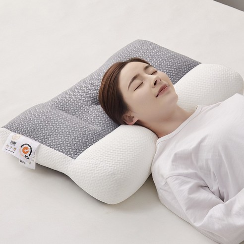 뷔이위이 목편한 수면 경추 베개, 1개, 화이트