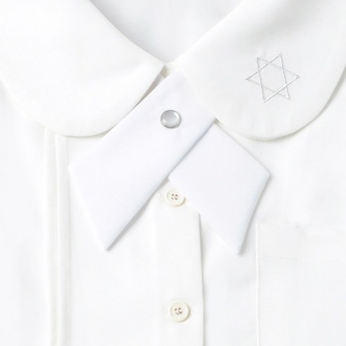 작은 넥타이 학생 유니폼 크로스 보우 타이 부르고뉴 칼라 꽃 여성 학교 유니폼 셔츠 보우