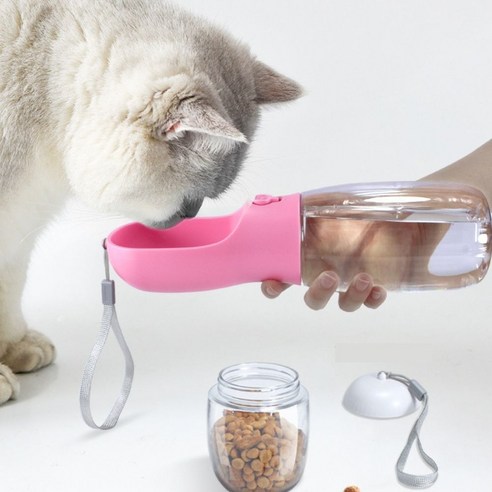강아지를 위한 휴대용 물통 2in1 멋이통