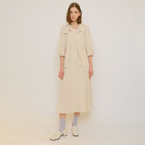 온앤온 브이넥 타이 원피스 NW2MO338