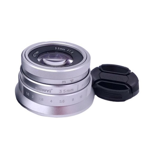 35mm F/1.6 수동 초점 렌즈 미러리스 카메라 광각 E-마운트 카메라 A6500/5100 NEX5 Ne X-마운트 Xh1 Xa5/Xt10용 높음, A6500 5100 NEX5의 경우, 5.5x5.5x4cm., 알루미늄 합금