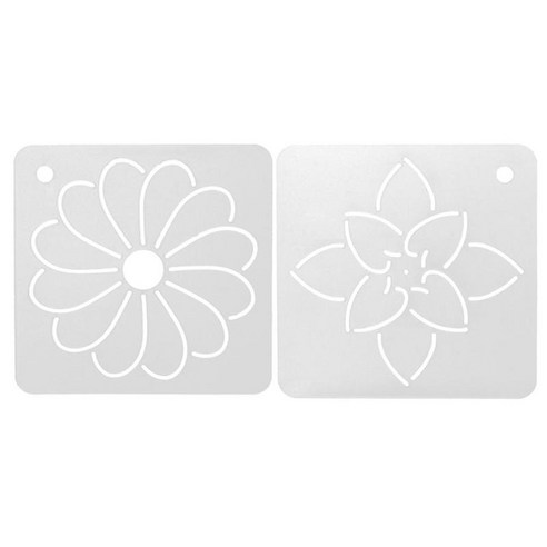 패치 워크 바느질 퀼트에 대 한 2pcs 꽃 스텐실 플라스틱 퀼트 템플릿, 클리어