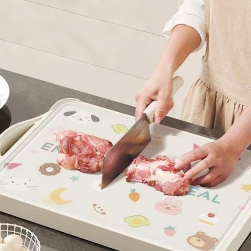 위생과 실용성을 겸비한 다용도 양면 304 스테인리스 도마로 주방을 업그레이드하세요!