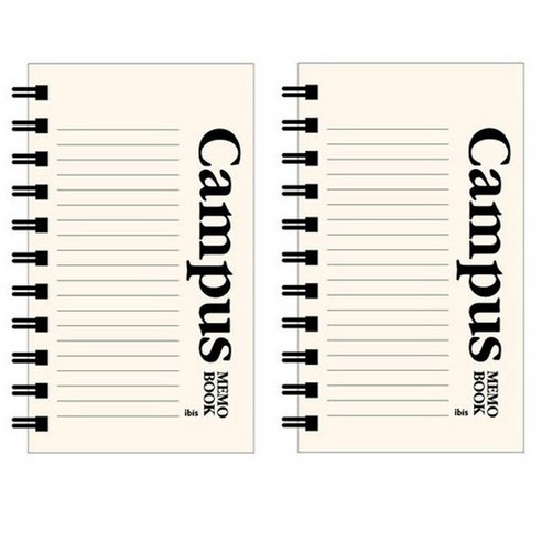아이비스 두꺼운 좌철수첩 캠퍼스 12682 80매, 아이보리, 2개