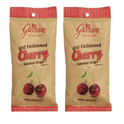 Gilliam Old Fashioned Candy Flavored Sanded Cherry Drops Pack of 2 (4.5 oz. Bag) (Cherry), 1개, 127g