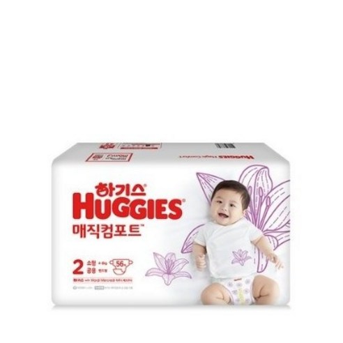 2021 신형 하기스 매직 컴포트 밴드형 기저귀 소형 2단계 (4~8kg), 56매