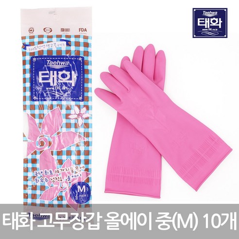 태화 고무장갑, 핑크, M/올에이, 10개