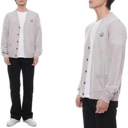 [명품]메종키츠네 24SS 남성 볼드 폭스헤드 패치 가디건 MM00509KT1036 H120 24S MM00509KT1036H120