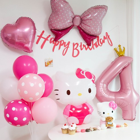 이벤트홀릭 산리오 헬로키티 풍선 생일파티세트, 4