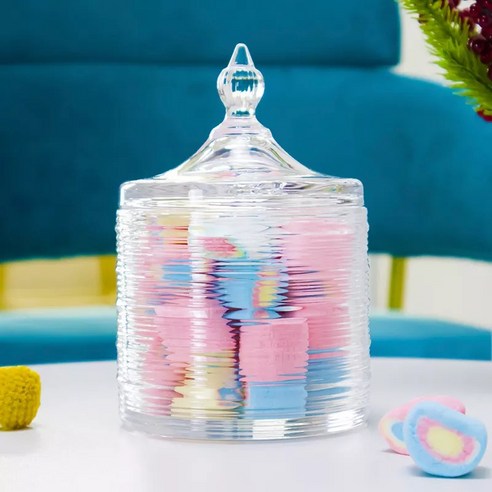 사탕용기 캔디병 예쁜 유리병 각설탕 쿠키 사탕공병 candy jar 800ml, 가로줄, 1개, 1L